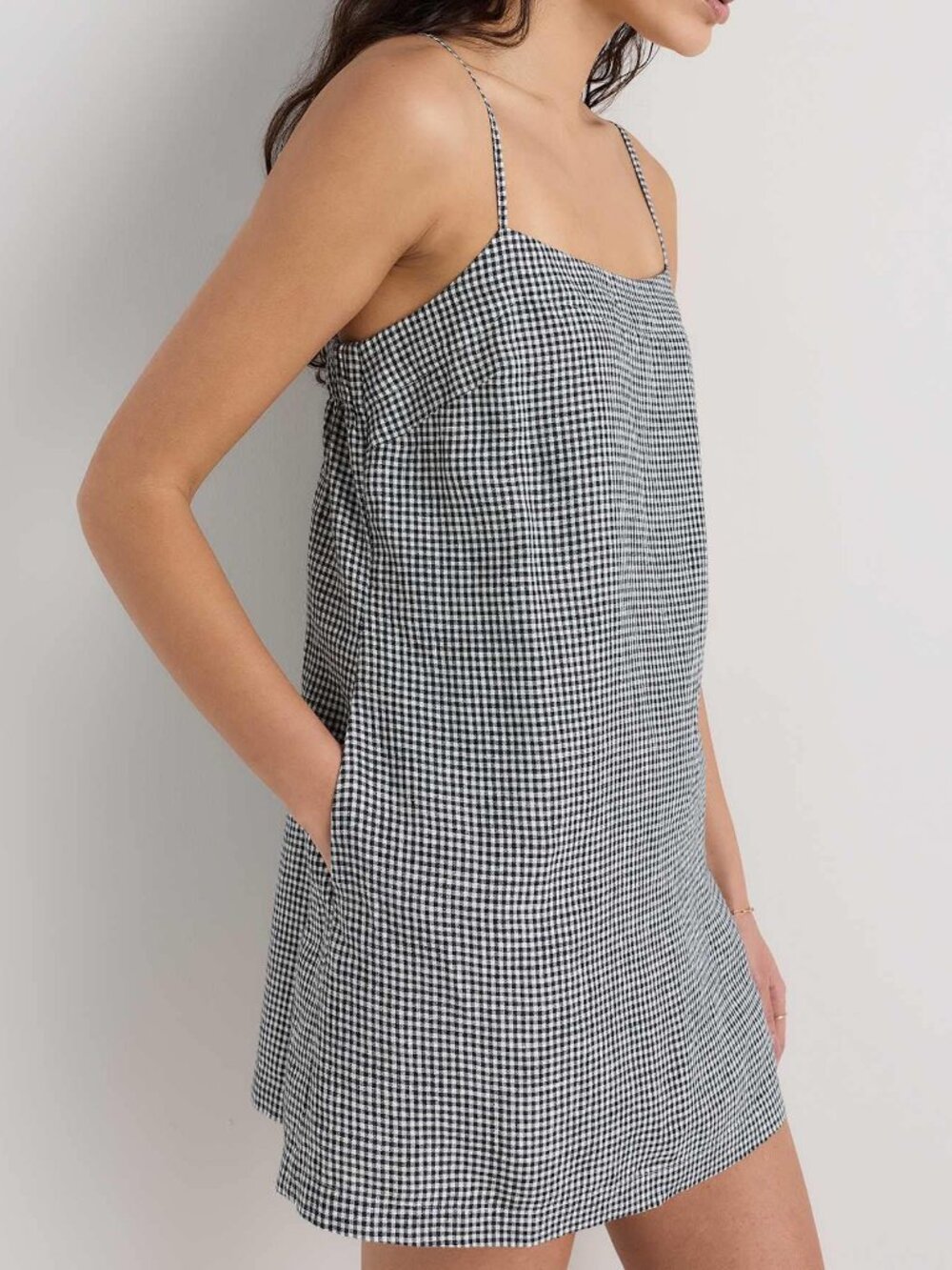 Quince 100% European Linen Mini Skort/Dress Classic Mini Gingham